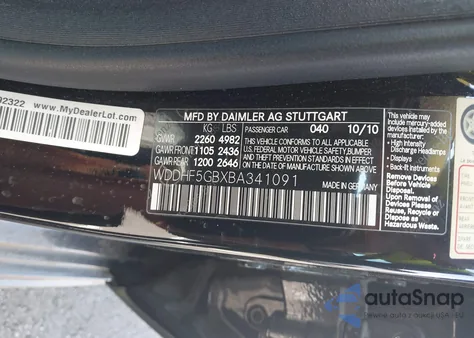 2011 Mercedes-Benz E 350 from USA, damaged, VIN WDDHF5GBXBA341091